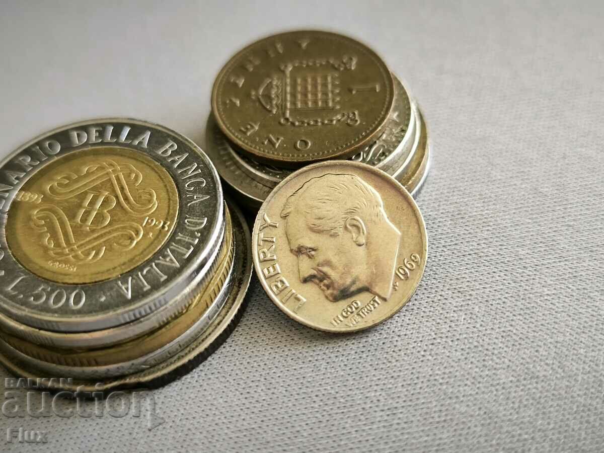 Coin - USA - 1 dime | 1969 with price 1.10 BGN | € 0.56 Coin - USA - 1 dime | 1969 with price 1.10 BGN | € 0.56