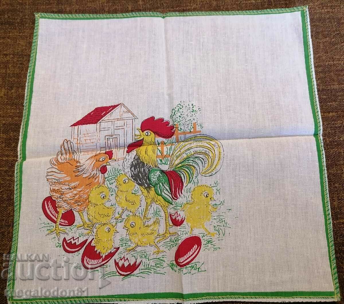 Old handkerchief, Easter motifs