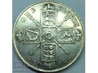 Great Britain 1 Florin 1918 George V Silver Rare