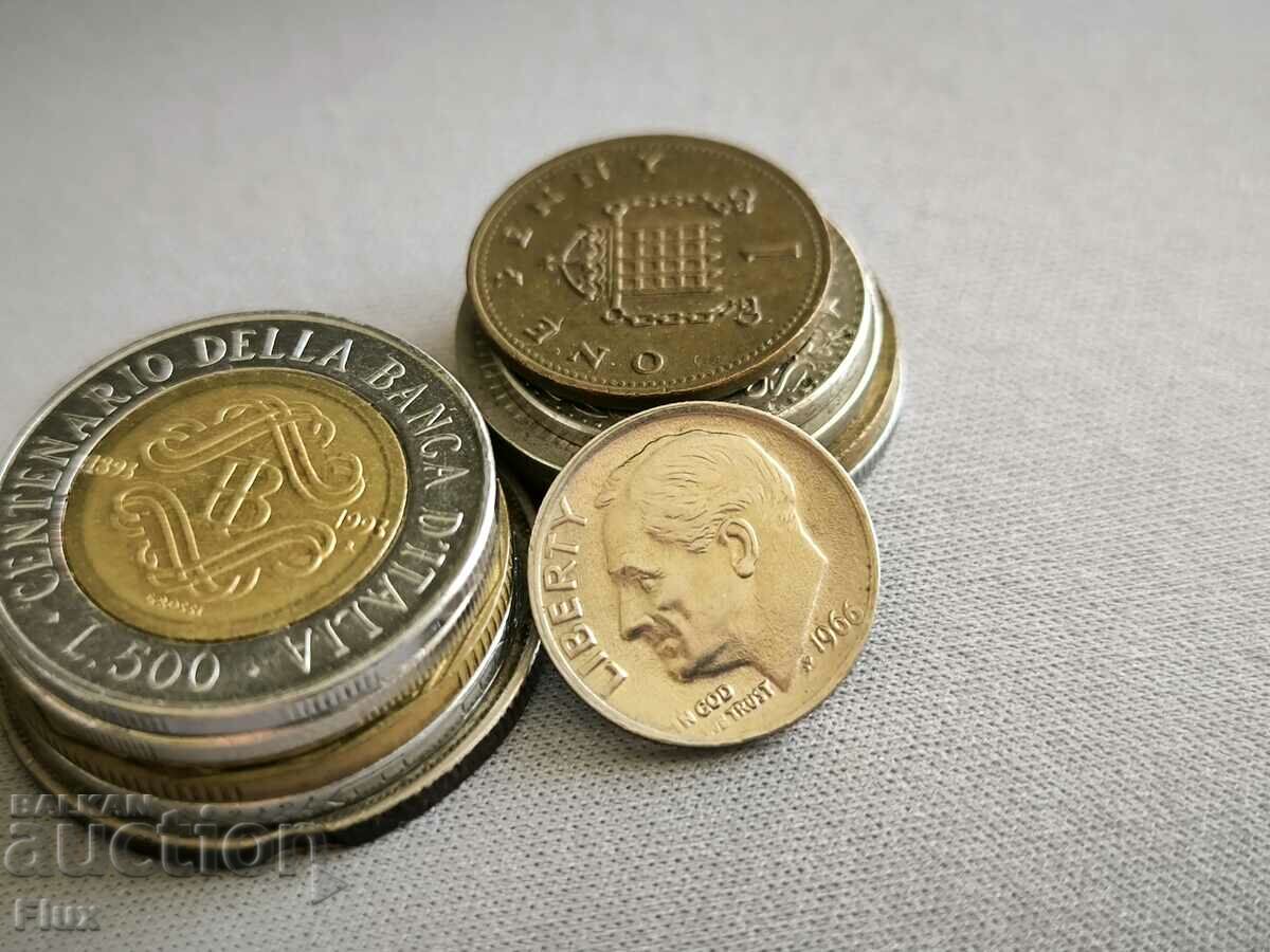 Coin - USA - 1 dime | 1966 with price 1.00 BGN | € 0.51 Coin - USA - 1 dime | 1966 with price 1.00 BGN | € 0.51