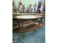 A lovely antique Belgian bronze onyx table