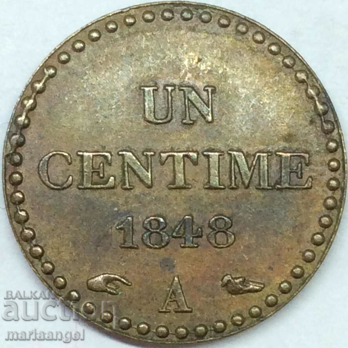 Франция 1 сантим 1848 бронз