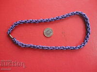 Great blue bead choker necklace