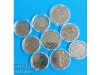 9 monede diferite - 1, 2 și 5 BGN 1969 - 1989