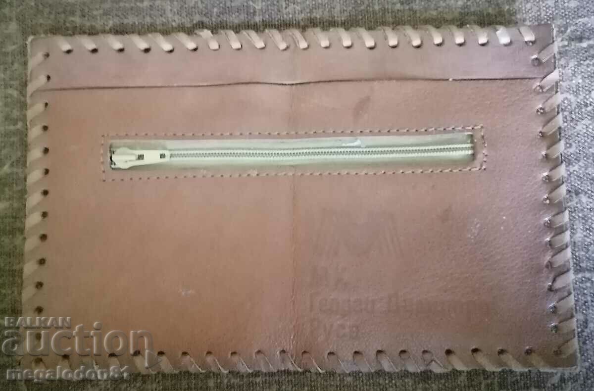 Old, unused leather wallet from social times