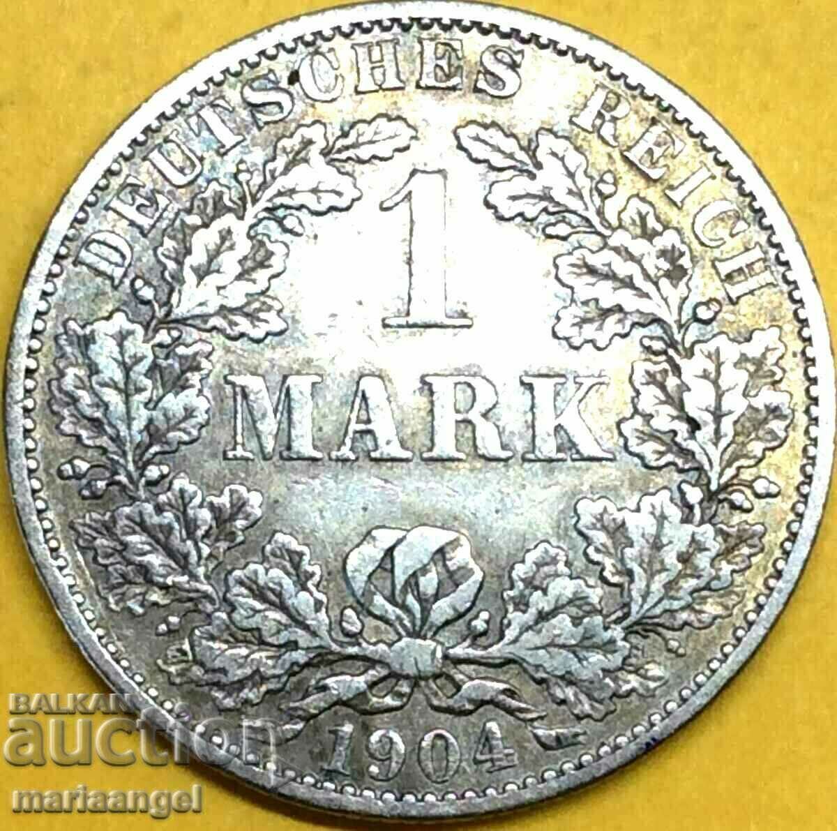 1 марка 1904 Германия Ваймар А - Берлин 24мм сребро Патина