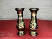 Set of two beautiful metal vases