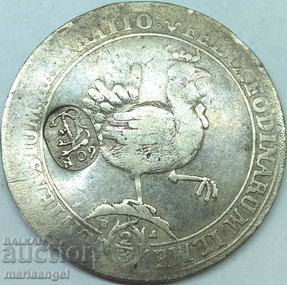 2/3 thaler 1692 Germany Henneberg 15y with countermark RR