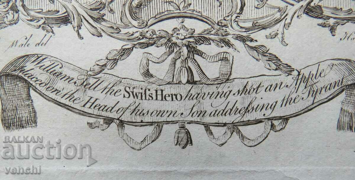 Delivery of 1765 - ENGRAVING - Wilhelm Tell - ORIGINAL Delivery of 1765 - ENGRAVING - Wilhelm Tell - ORIGINAL