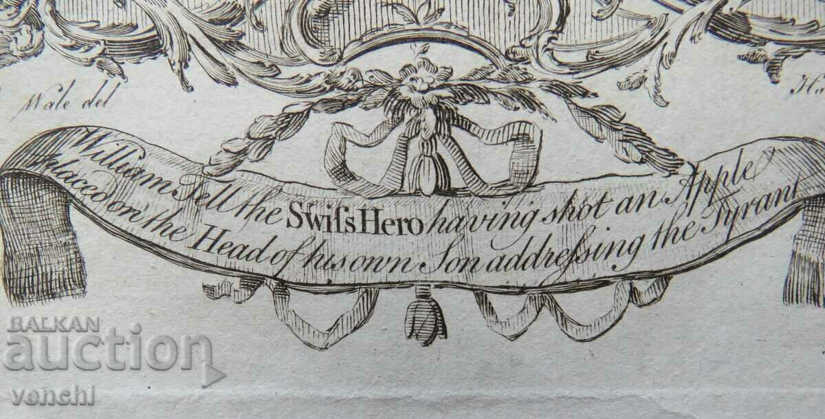 Delivery of 1765 - ENGRAVING - Wilhelm Tell - ORIGINAL