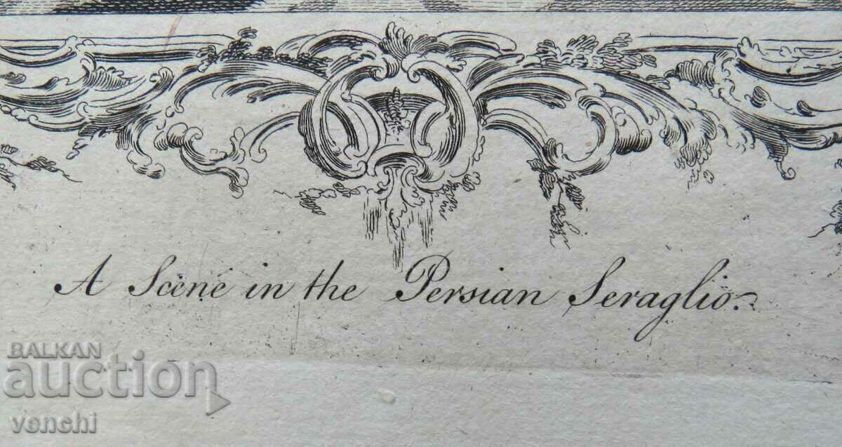 Livrarea 1780 - GRAVURĂ - Divertisment într-un serai persan - ORIGINAL Livrarea 1780 - GRAVURĂ - Divertisment într-un serai persan - ORIGINAL