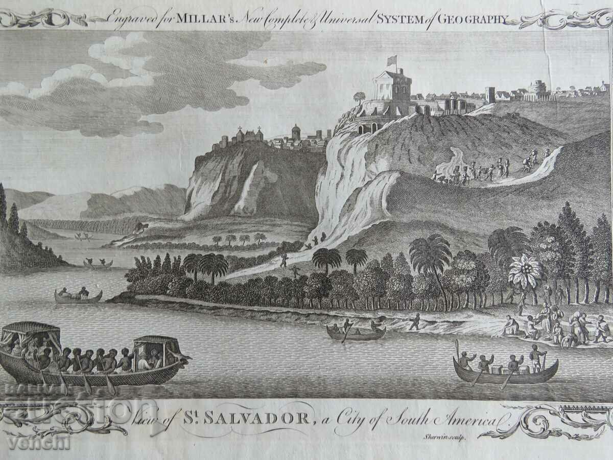 1782 - ENGRAVING - SALVADOR, SOUTH AMERICA - ORIGINAL with price 49.99 BGN | € 25.56 1782 - ENGRAVING - SALVADOR, SOUTH AMERICA - ORIGINAL with price 49.99 BGN | € 25.56