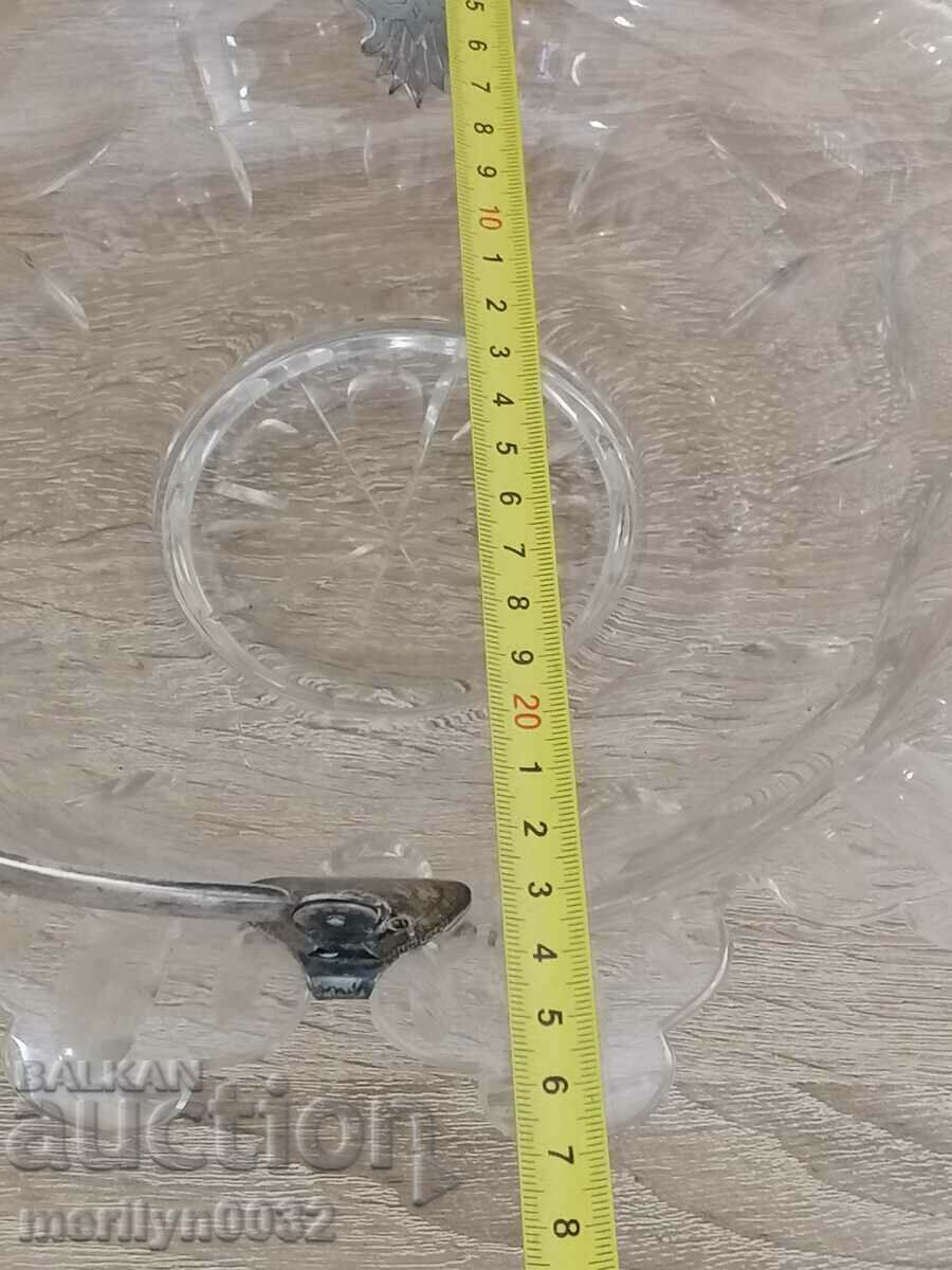 Licitație Fructiera cristal de plumb argint 1970 Licitație Fructiera cristal de plumb argint 1970