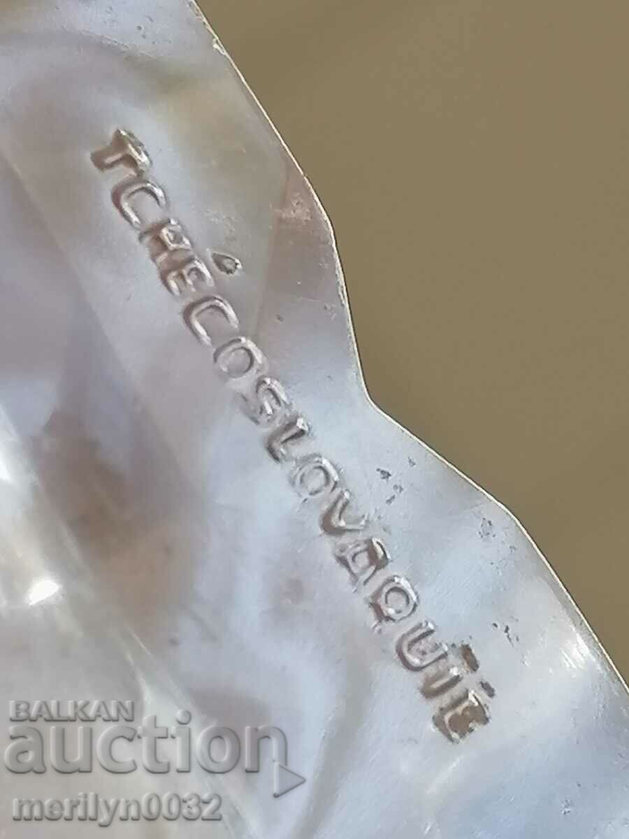 Set de condimente ceramice din cristal de plumb ceh din anii 1930 - 5 Set de condimente ceramice din cristal de plumb ceh din anii 1930 - 5