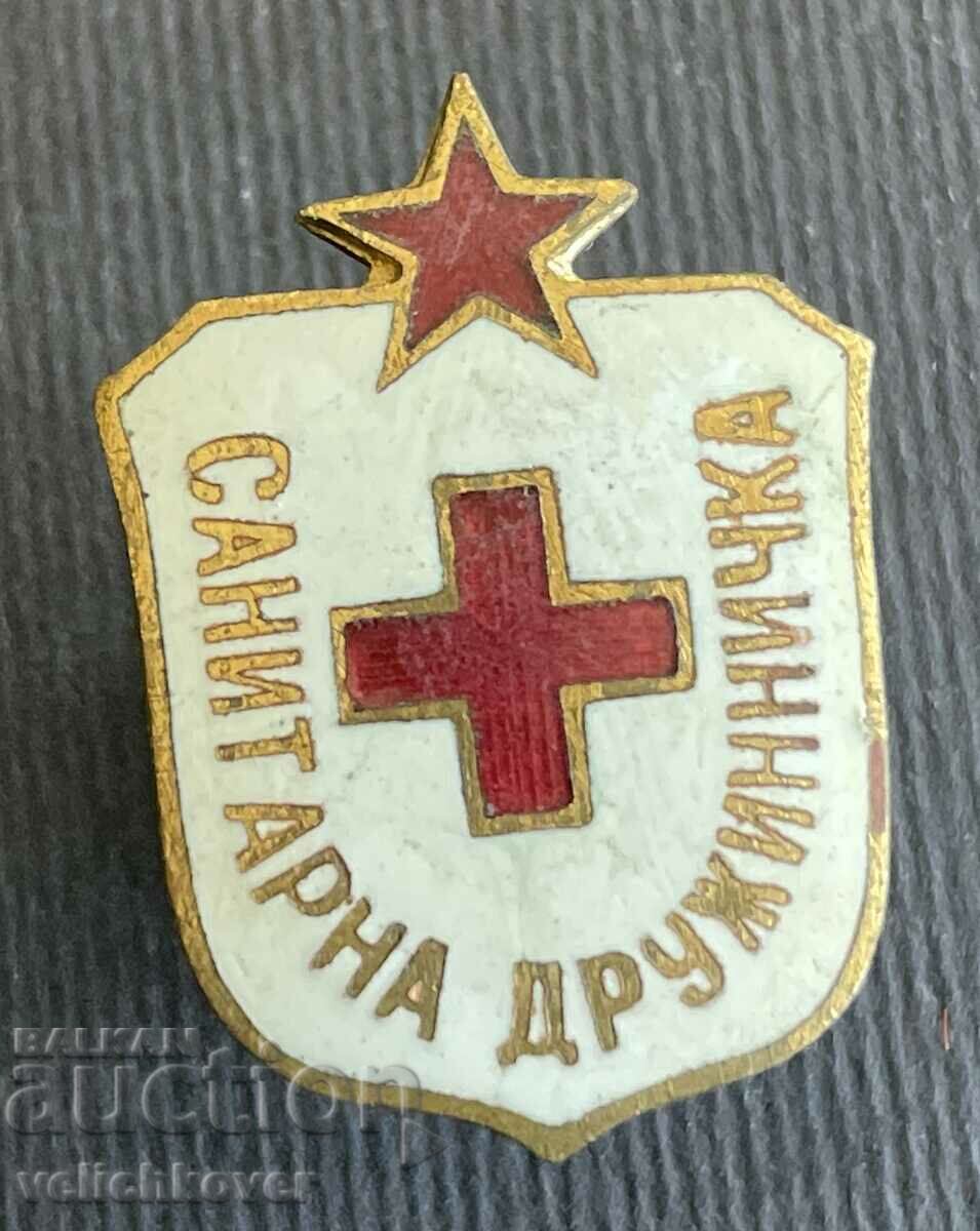 37002 България знак БЧК Червен кръст Санитарна дружинничка е