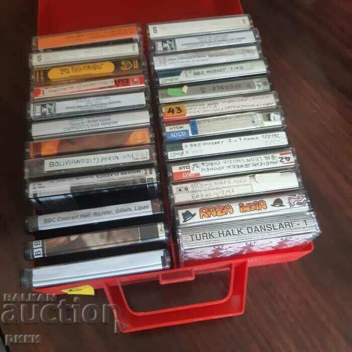 briefcase with 24 pcs. audio cassettes