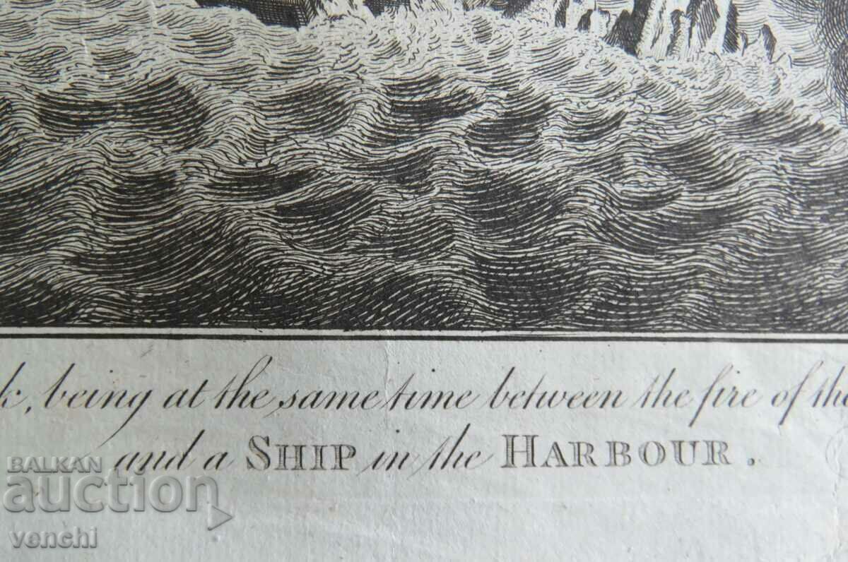 Delivery of 1778 - ENGRAVING - PIRATE, SPANISH FORTRESS - ORIGINAL Delivery of 1778 - ENGRAVING - PIRATE, SPANISH FORTRESS - ORIGINAL