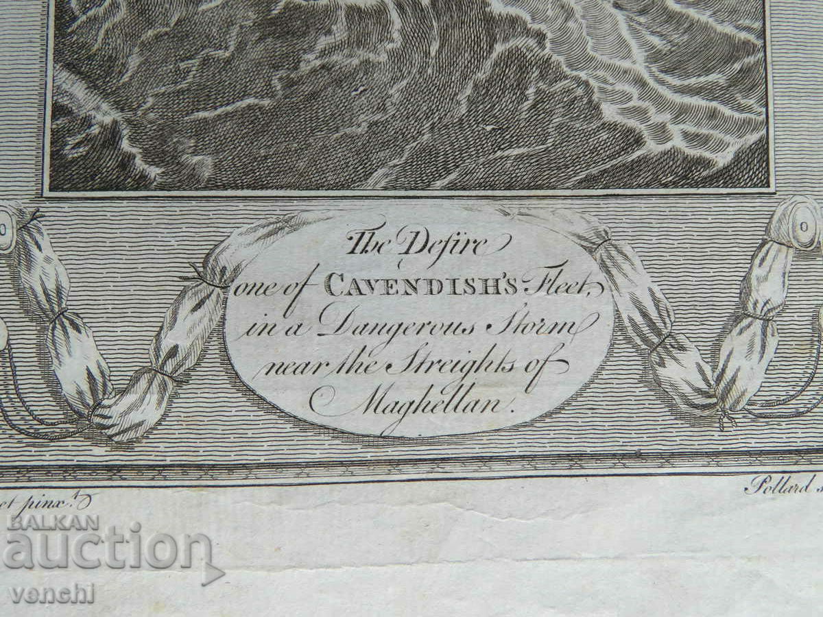 Δημοπρασία 1780 - GRAVING - CAVENDISH, STREIT OF MAGELLA - ORIGINAL Δημοπρασία 1780 - GRAVING - CAVENDISH, STREIT OF MAGELLA - ORIGINAL