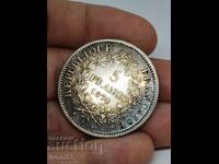 5 франка 1874 г. A Франция 25 грама сребро