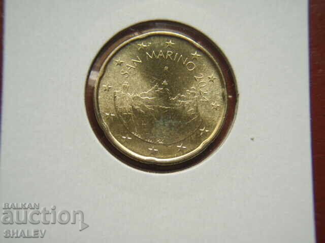 20 Λεπτά 2024 Άγιος Μαρίνος (20 ευρώλεπτα Άγιος Μαρίνος) - Unc με τιμή € 1.59 | 3.11 BGN