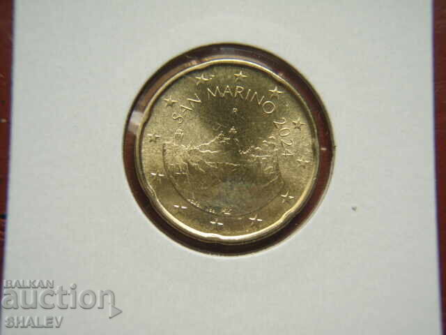 Δημοπρασία 20 Λεπτά 2024 Άγιος Μαρίνος (20 ευρώλεπτα Άγιος Μαρίνος) - Unc