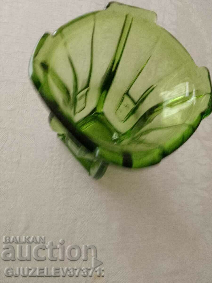 Vase Art Deco green glass - 1920-1930 - 5 Vase Art Deco green glass - 1920-1930 - 5