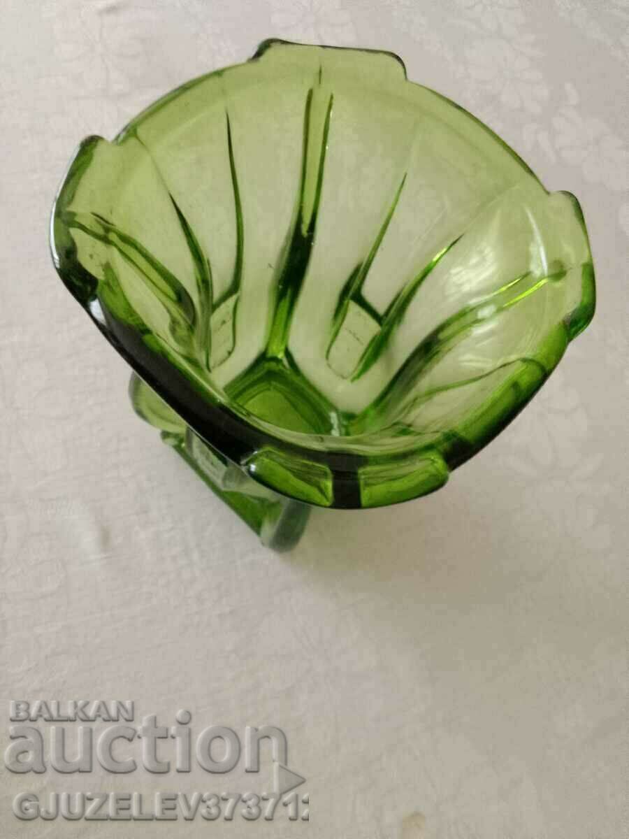 Vase Art Deco green glass - 1920-1930 - 6 Vase Art Deco green glass - 1920-1930 - 6