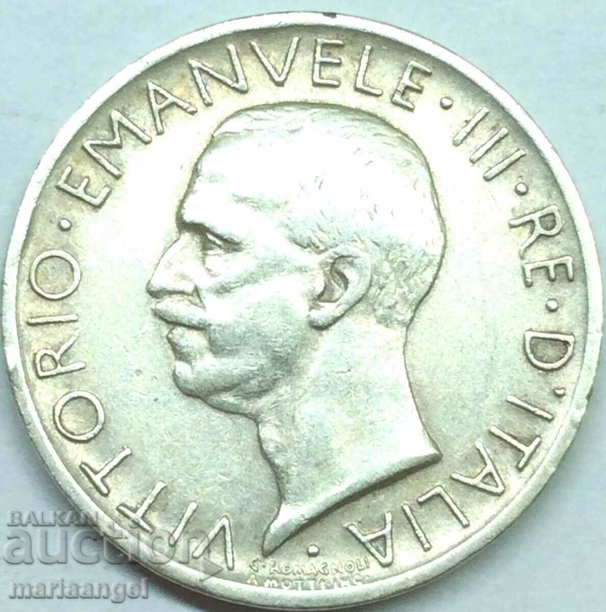 5 Lire 1926 Italia Argint - Rare Anul 1