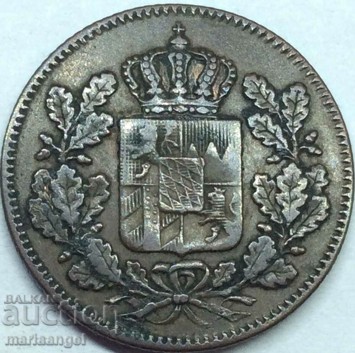 2 Kreuzers 1844 Germany BAVARIA - RARE