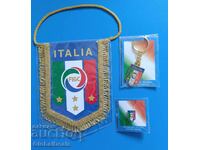 Bulgaria - Italia, insignă, steag, breloc și program