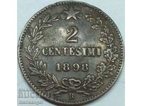 2 Centesimi 1898 Ιταλία Βασιλιάς Umberto I