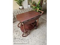 A wonderful antique Dutch wooden serving cart