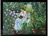 Denitsa Garelova oil painting 50/70 "The lady with the book"