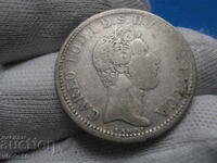 Monedă rară de argint 2 lire 1837 Ducat de Lucca