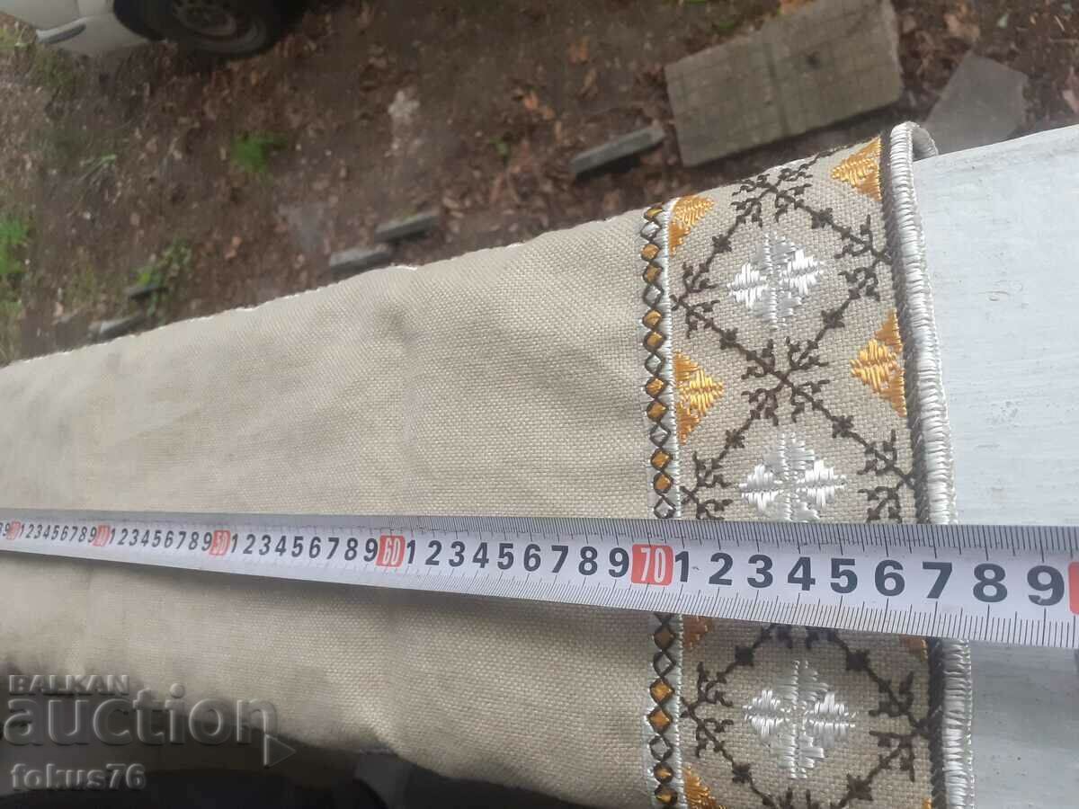 Old Bulgarian checked linen panama hand embroidered - 5 Old Bulgarian checked linen panama hand embroidered - 5
