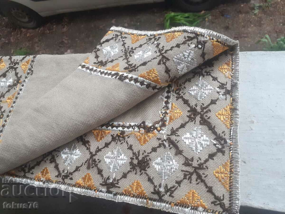 Old Bulgarian checked linen panama hand embroidered - 7 Old Bulgarian checked linen panama hand embroidered - 7