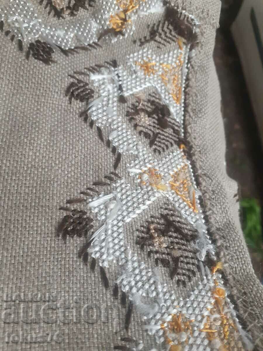 Old Bulgarian checked linen panama hand embroidered - 7 Old Bulgarian checked linen panama hand embroidered - 7