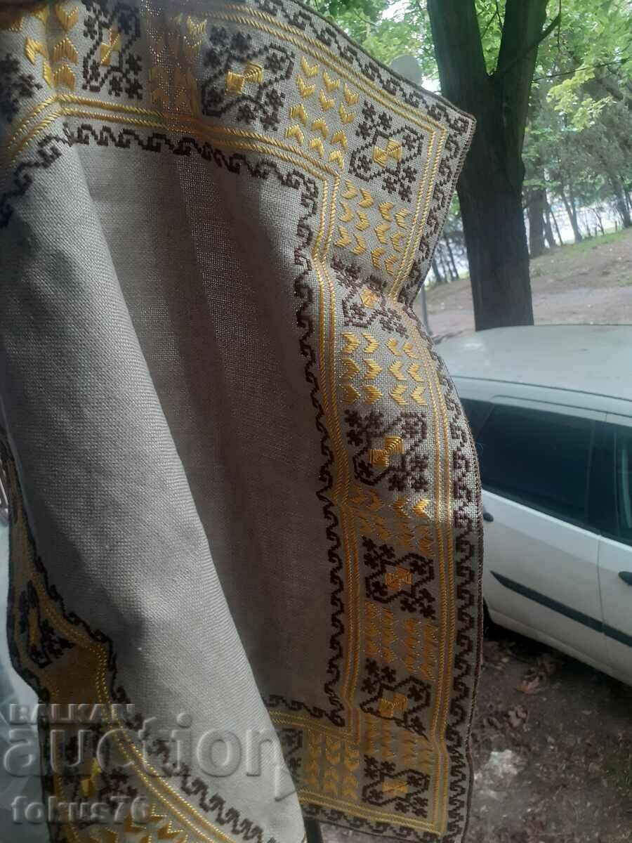 Old lovely Bulgarian check linen panama hand embroidered with price 49.00 BGN | € 25.05 Old lovely Bulgarian check linen panama hand embroidered with price 49.00 BGN | € 25.05