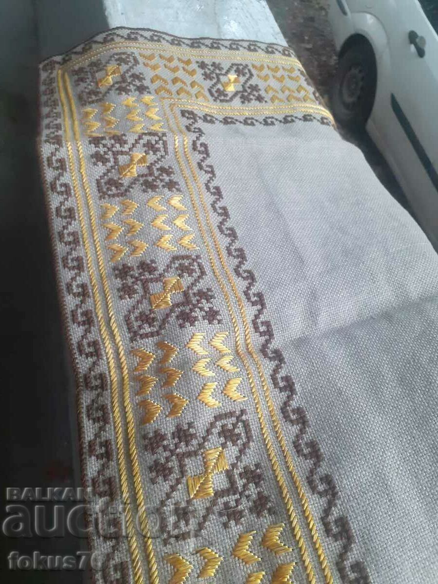 Auction Old lovely Bulgarian check linen panama hand embroidered Auction Old lovely Bulgarian check linen panama hand embroidered