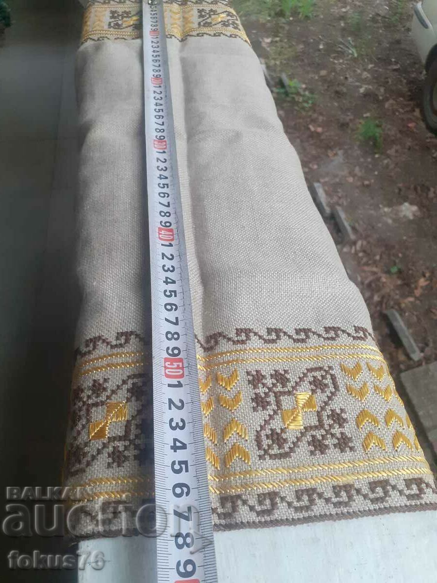 Old lovely Bulgarian check linen panama hand embroidered - 5 Old lovely Bulgarian check linen panama hand embroidered - 5