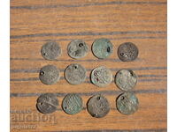 lot 12 old small silver coins Turkish Ottoman Empire