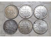Lot of silver francs.