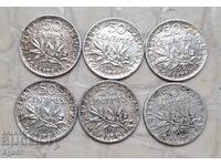 Lot of silver coins. France.