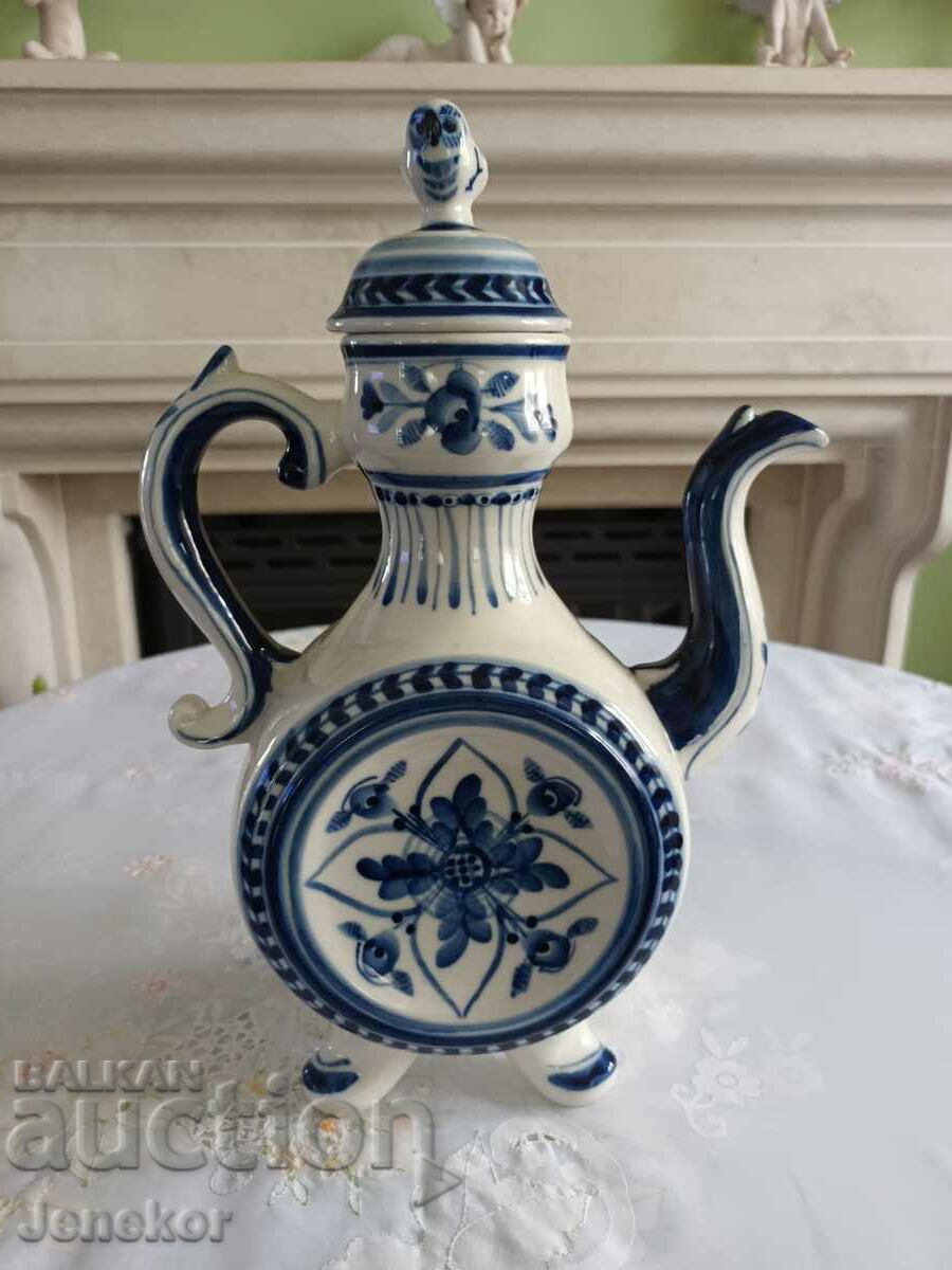 USSR porcelain jug. Gzhel.