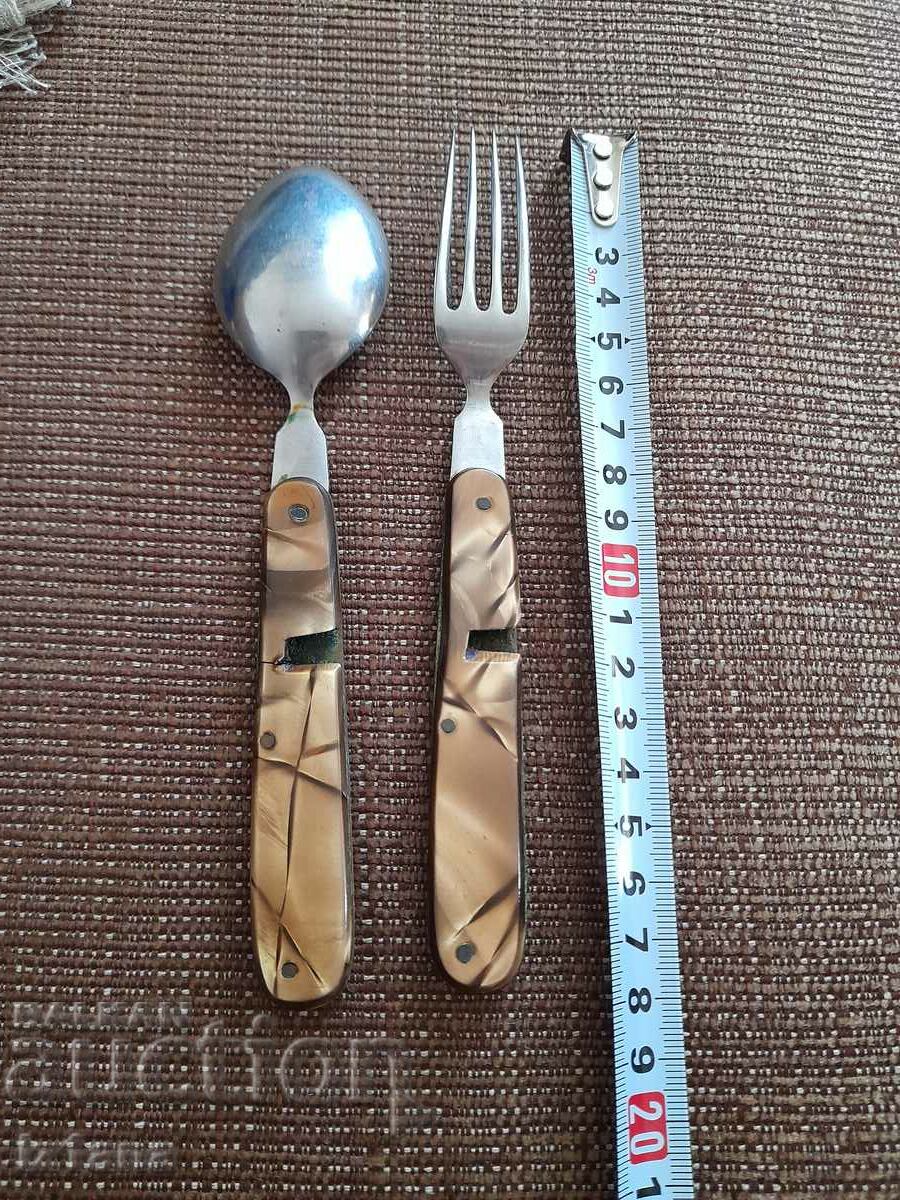 Veche furculiță pliabilă și lingură P. Denev - 5