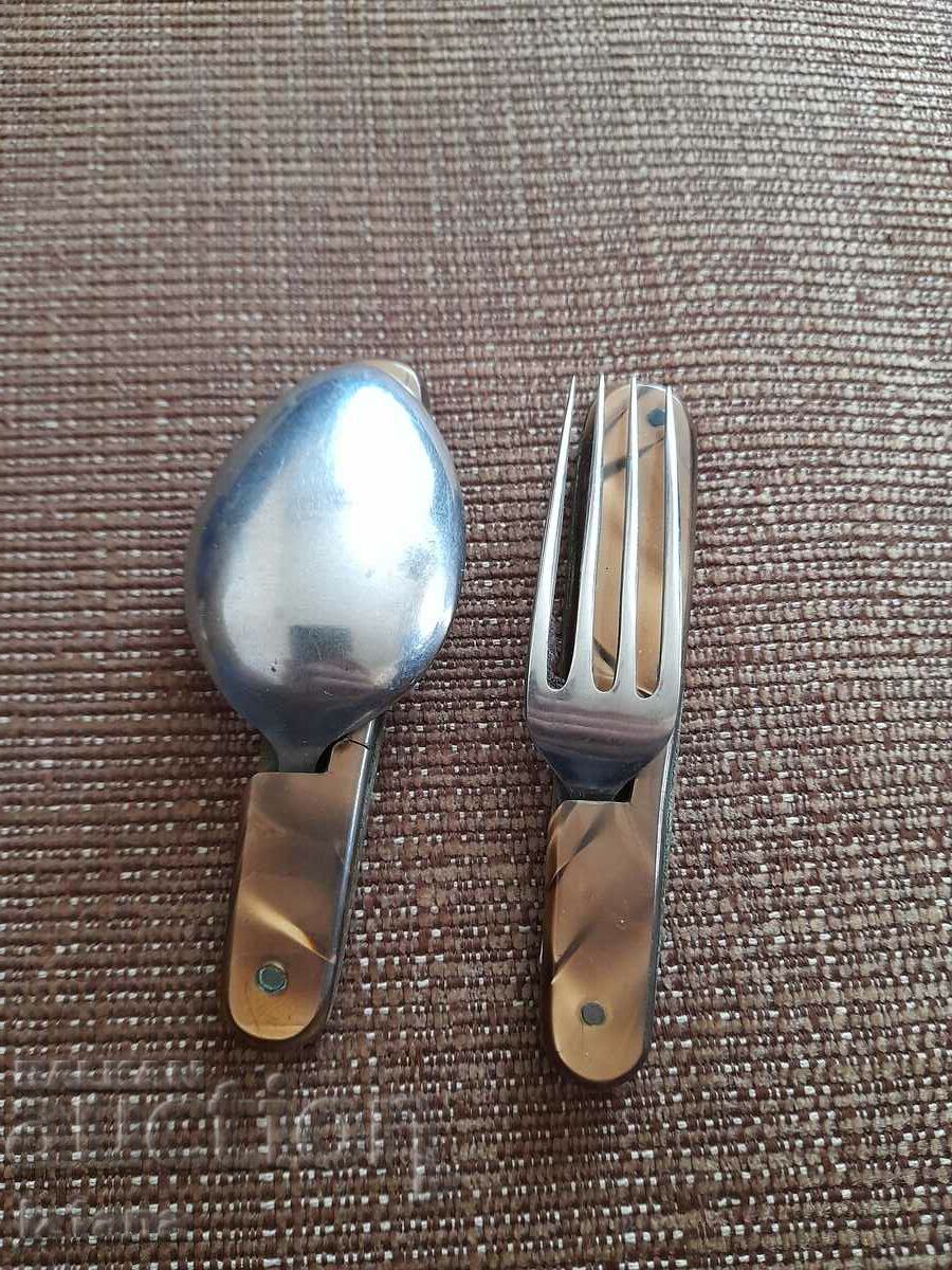 Old folding fork and spoon P. Denev