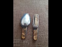 Old folding fork and spoon P. Denev