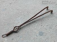 Old PRIMITIVE hand forged dilaf wrought iron tongs