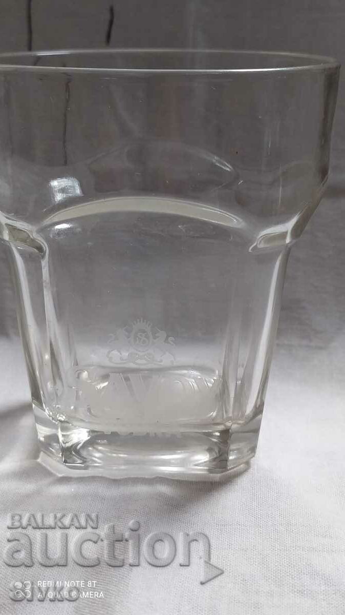 A glass of promotional Savoy vodka