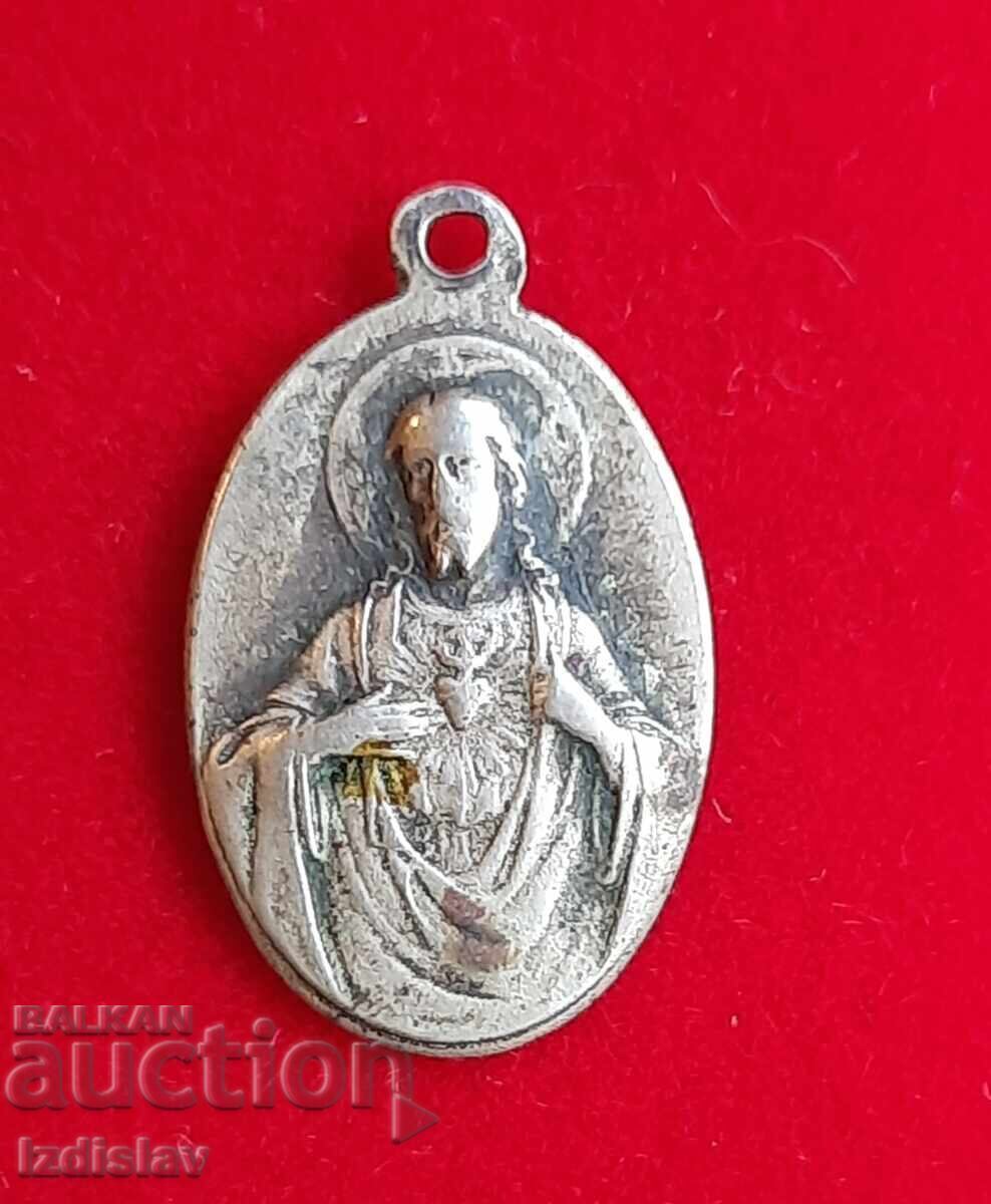 Delivery of Small double-sided bronze medallion with the Virgin Mary and Jesus.